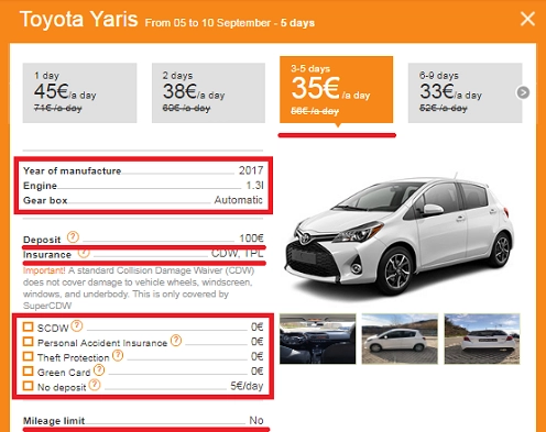 Rent a car in Becici with-no security deposit